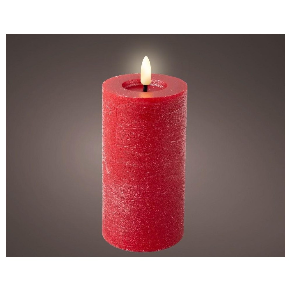 CANDELA LED ROSSO CERA H.15 D.7